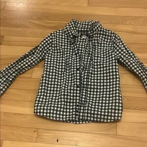 Kids Black and White Checkered Button-Up Shirt